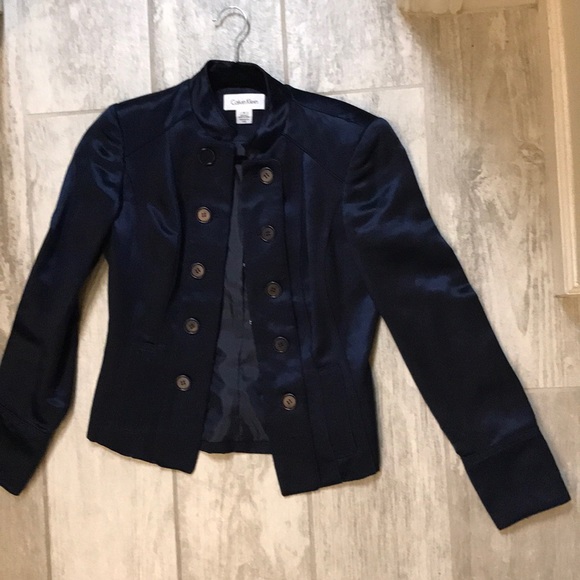 Calvin Klein cropped Navy jacket - Picture 1 of 7